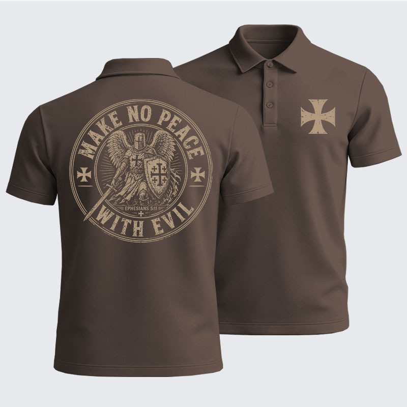 Men’s Premium Cotton Polo Shirt -  Make No Peace With Evil