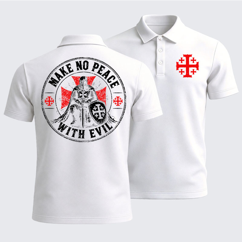 Men’s Premium Cotton Polo Shirt -  Make No Peace With Evil