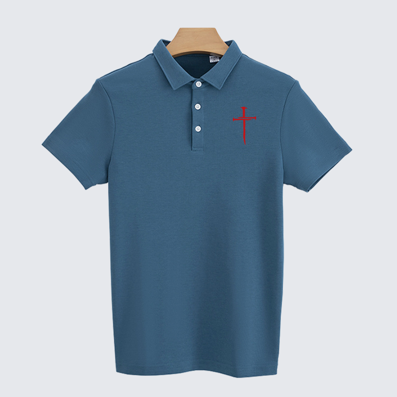Red Cross Christian Cotton Short Sleeve Polo Shirt