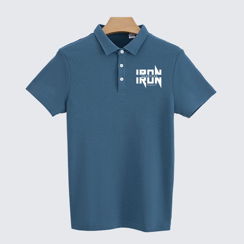 IRON SHARPENS IRON Proverbs 27:17 Christian Cotton Short Sleeve Polo Shirt