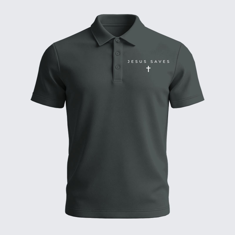 Men’s Premium Cotton Polo Shirt - Jesus Saves