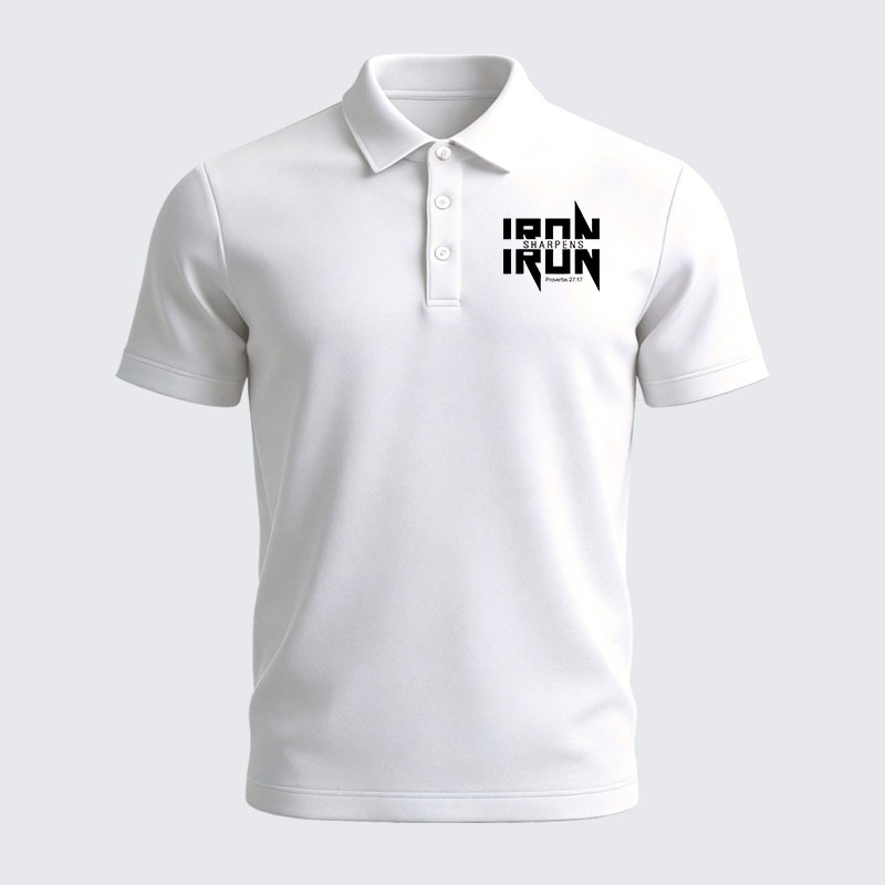 Men’s Premium Cotton Polo Shirt - Iron Sharpens Iron Proverbs 27:17