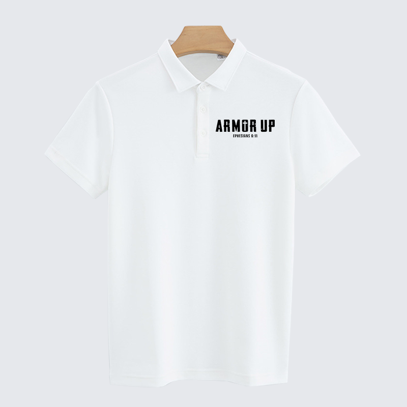 Armor Up Christian Cotton Short Sleeve Polo Shirt