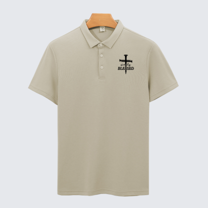 Simply Blessed Christian Cotton Short Sleeve Polo Shirt