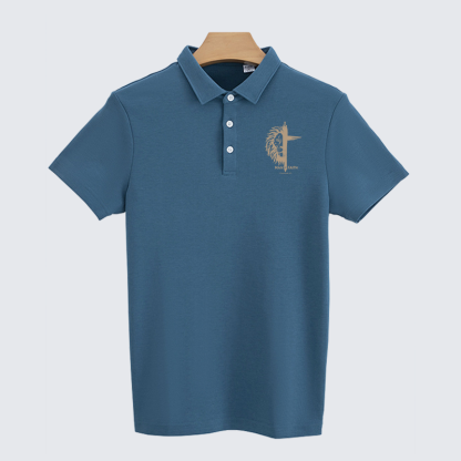 Man of Faith Christian Cotton Short Sleeve Polo Shirt