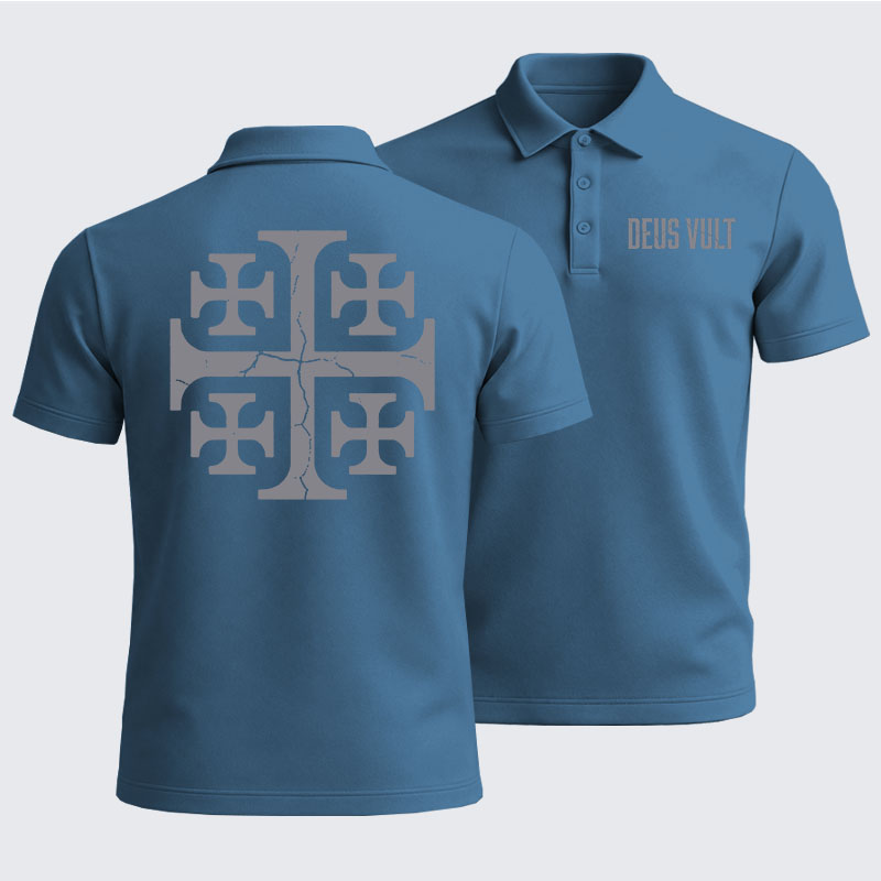 Men’s Premium Cotton Polo Shirt - Deus Vult