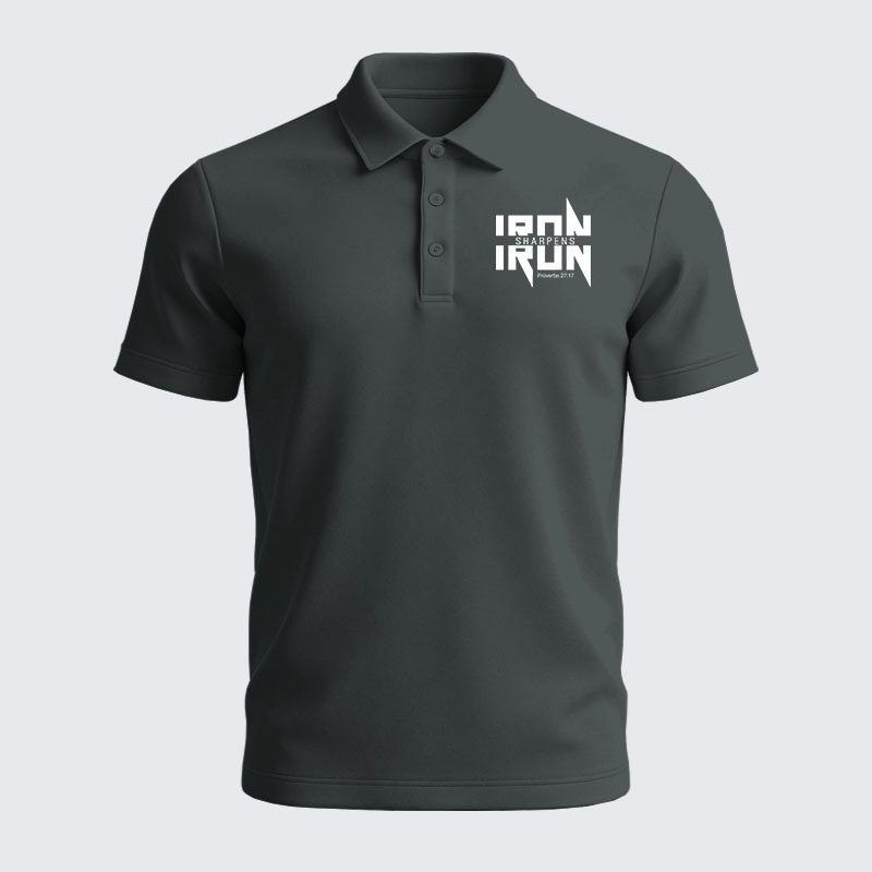 Men’s Premium Cotton Polo Shirt - Iron Sharpens Iron Proverbs 27:17