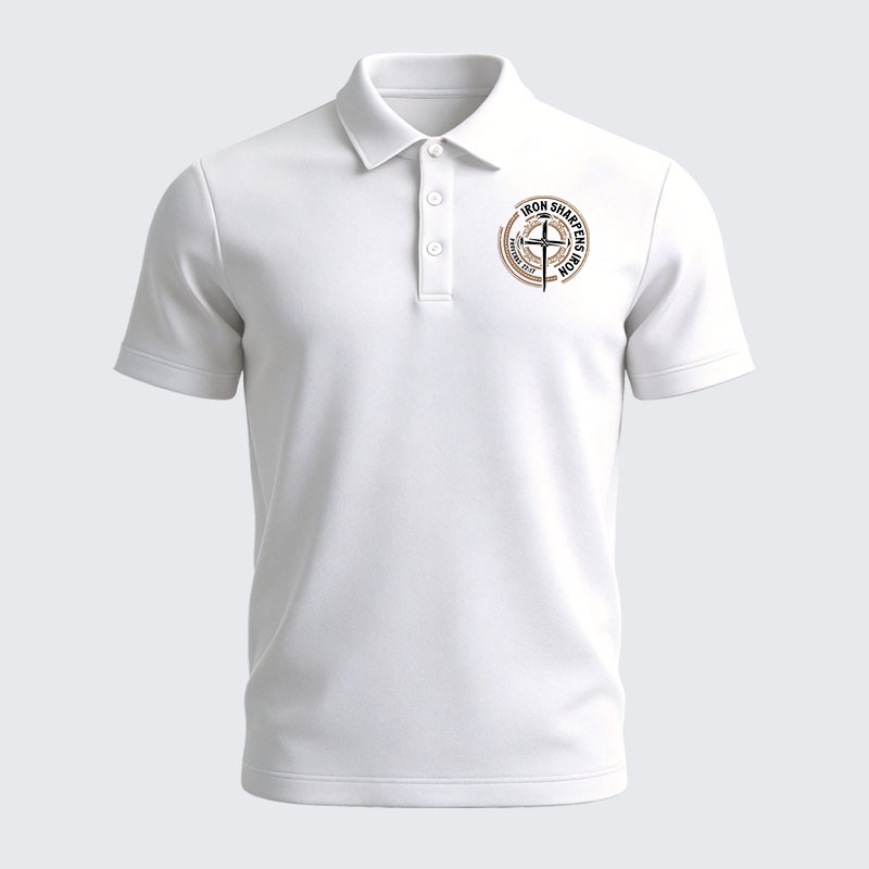 Men’s Premium Cotton Polo Shirt - Iron Sharpens Iron - Proverbs 27:17