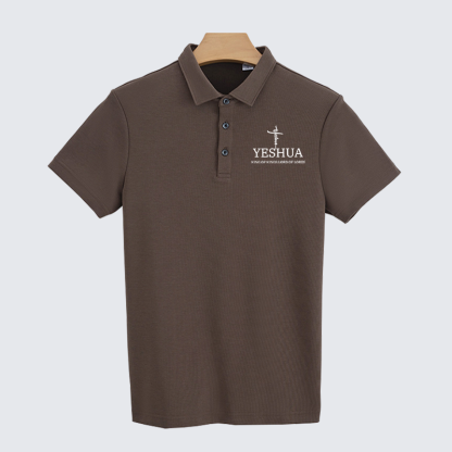 Yeshua King Of Kings Lord Of Lords Christian Cotton Short Sleeve Polo Shirt