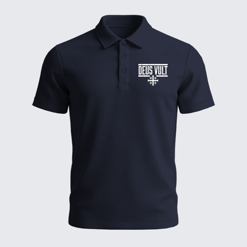 [Copy]Men’s Premium Cotton Polo Shirt - Knights Templar Crusader Cross