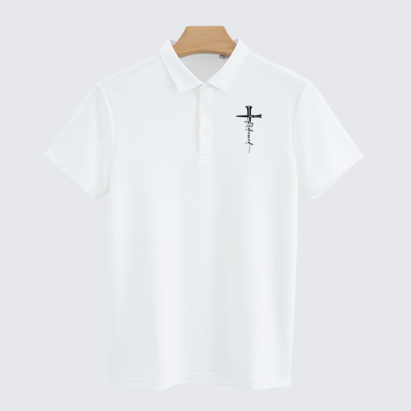 Cross Redeemed Christian Cotton Short Sleeve Polo Shirt