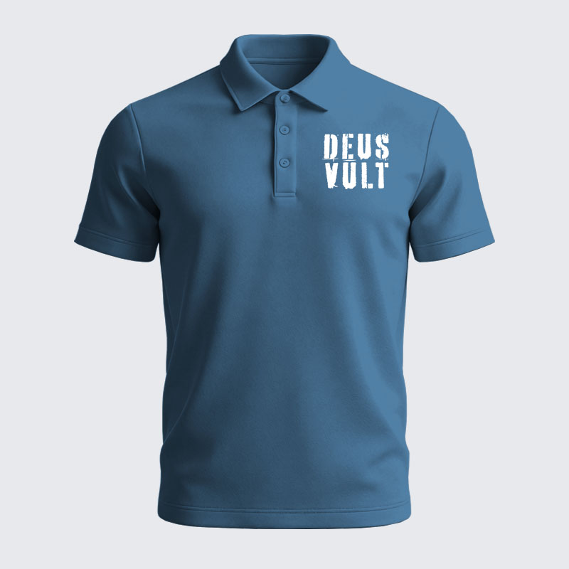 Men’s Premium Cotton Polo Shirt - Deus Vult