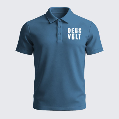Men’s Premium Cotton Polo Shirt - Deus Vult