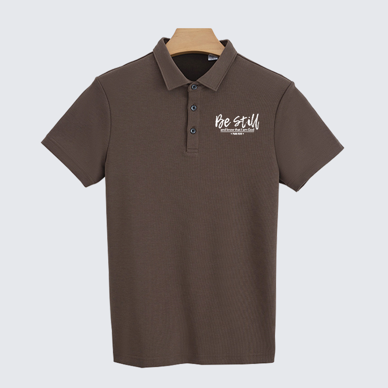 Psalm 46:10 Christian Cotton Short Sleeve Polo Shirt
