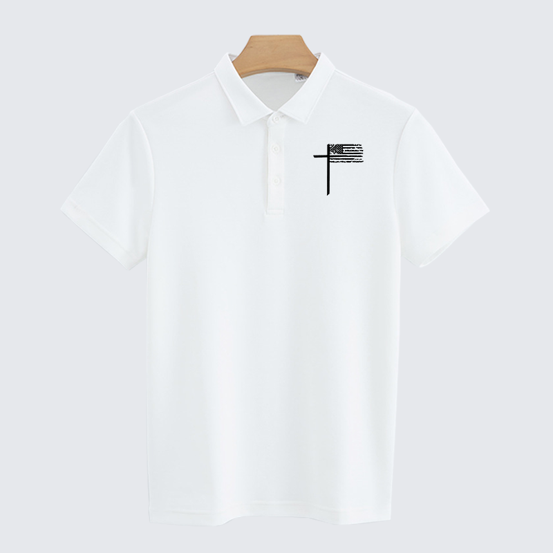 Cross Christian Cotton Short Sleeve Polo Shirt
