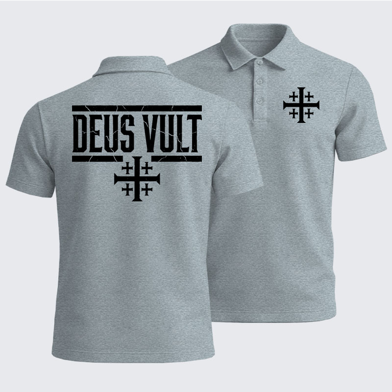 Men’s Premium Cotton Polo Shirt - Deus Vult
