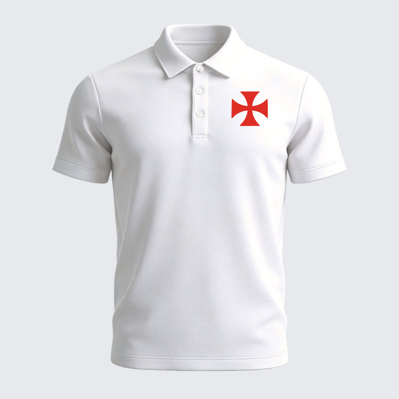 Men’s Premium Cotton Polo Shirt - Knights Templar Cross