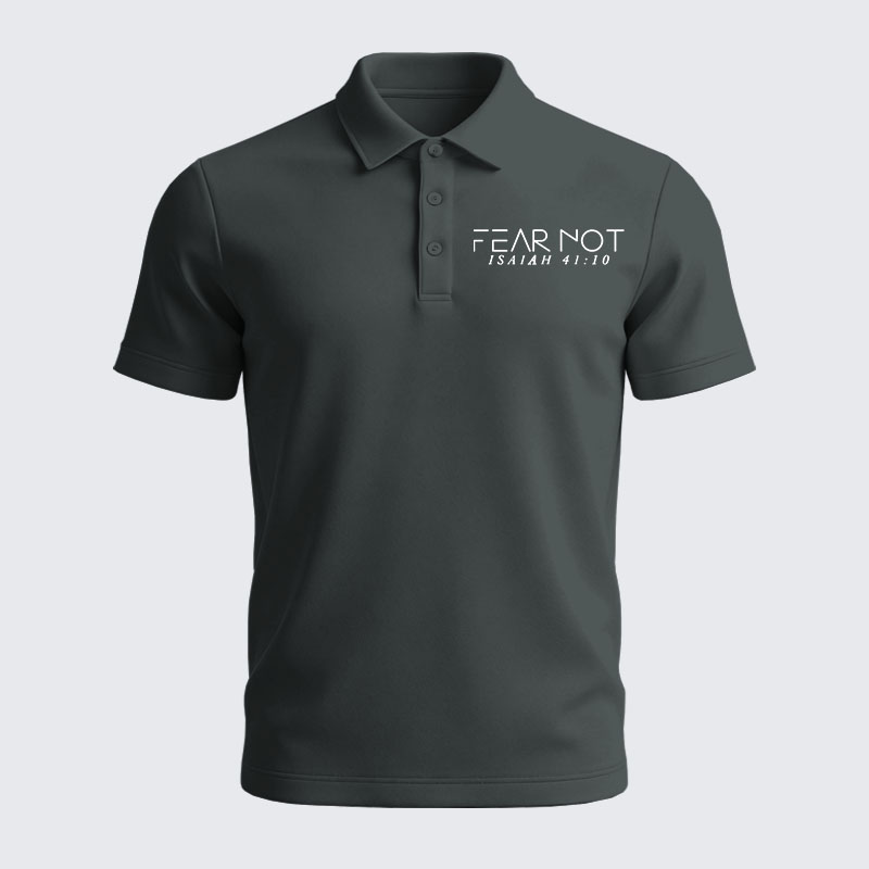 Men’s Premium Cotton Polo Shirt - Fear Not Isaiah 41:10