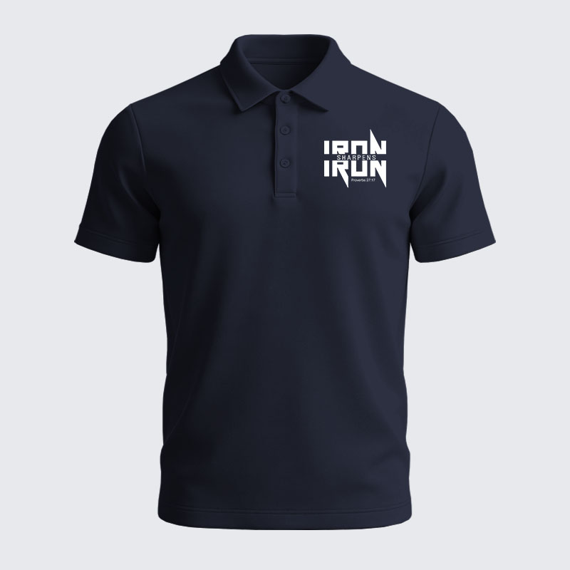 Men’s Premium Cotton Polo Shirt - Iron Sharpens Iron Proverbs 27:17