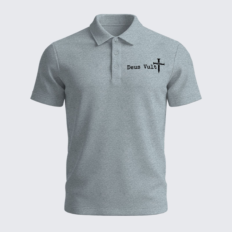Men’s Premium Cotton Polo Shirt - Deus Vult