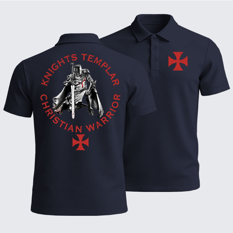 Men’s Premium Cotton Polo Shirt - Knights Templar Templar Cross Crusader Knight