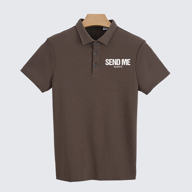 Isaiah 6:8 - SEND ME Christian Cotton Short Sleeve Polo Shirt
