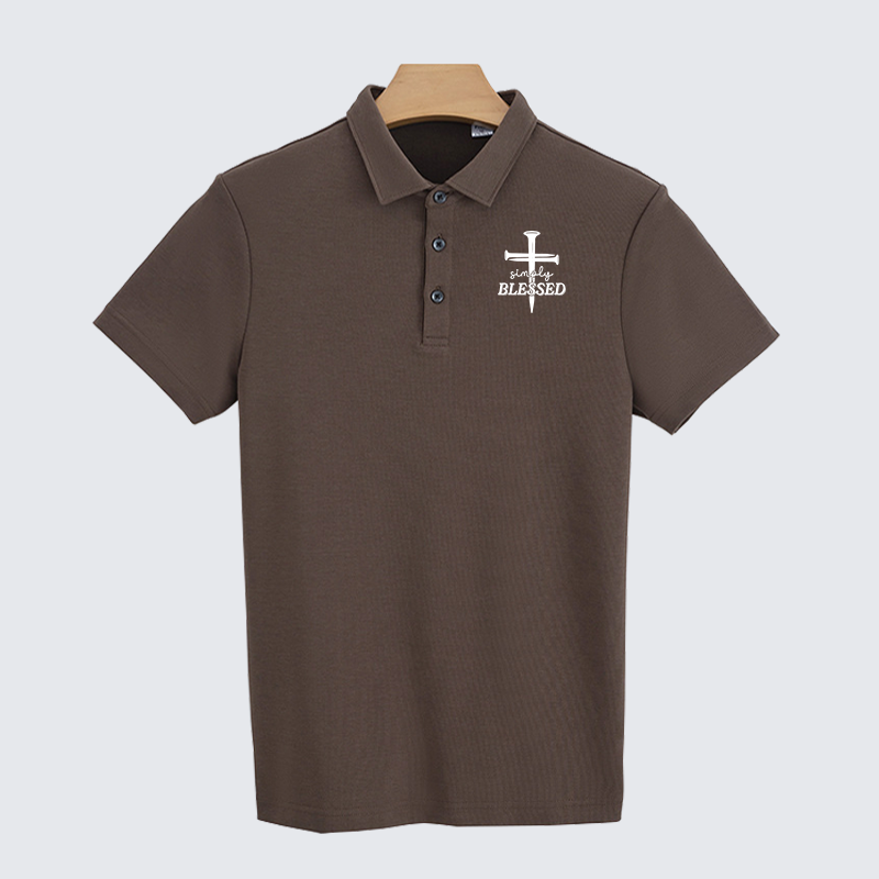 Simply Blessed Christian Cotton Short Sleeve Polo Shirt