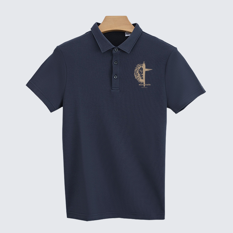 Man of Faith Christian Cotton Short Sleeve Polo Shirt