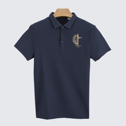 Man of Faith Christian Cotton Short Sleeve Polo Shirt