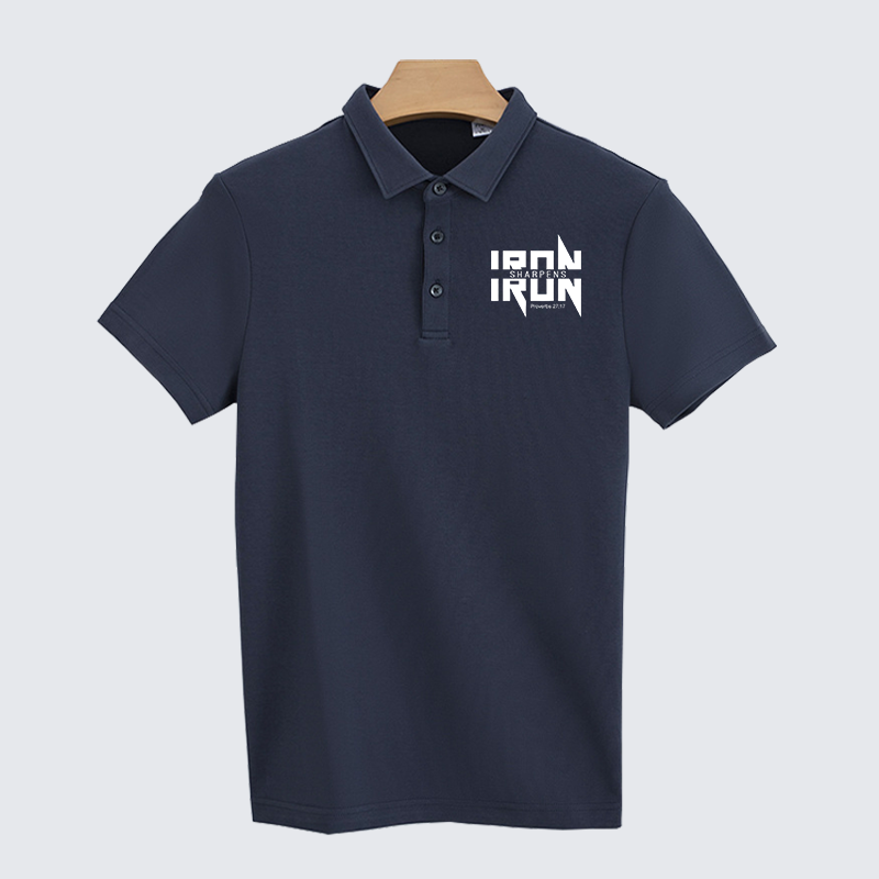 IRON SHARPENS IRON Proverbs 27:17 Christian Cotton Short Sleeve Polo Shirt