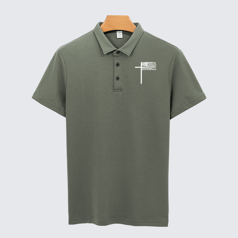 Cross Christian Cotton Short Sleeve Polo Shirt