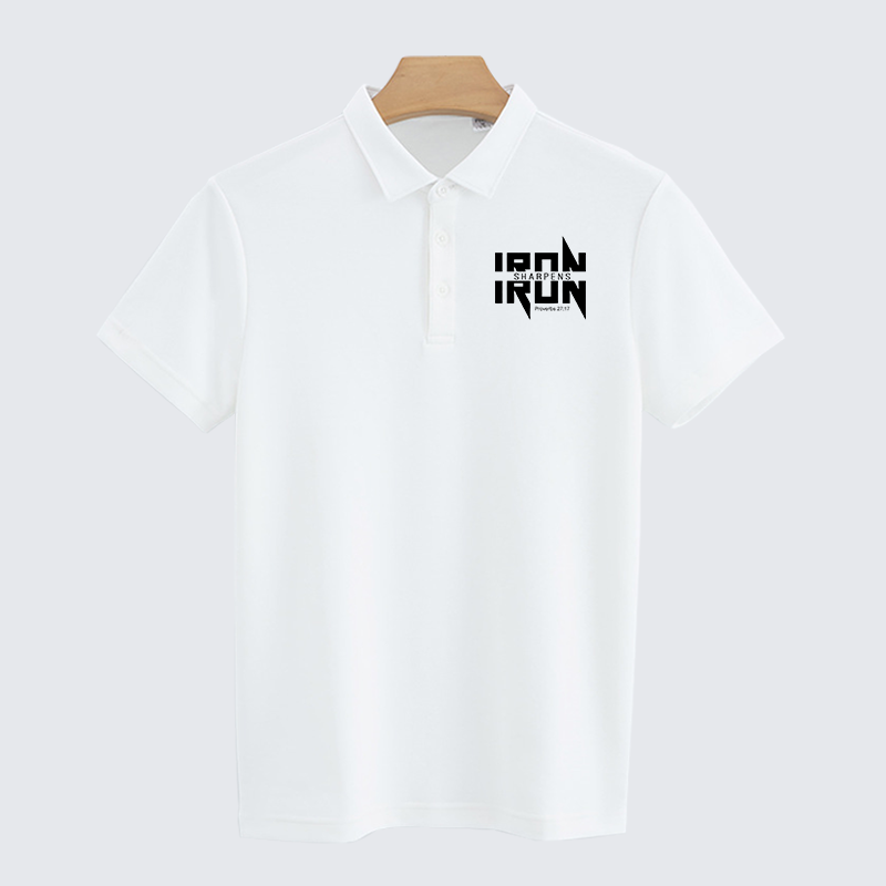 IRON SHARPENS IRON Proverbs 27:17 Christian Cotton Short Sleeve Polo Shirt