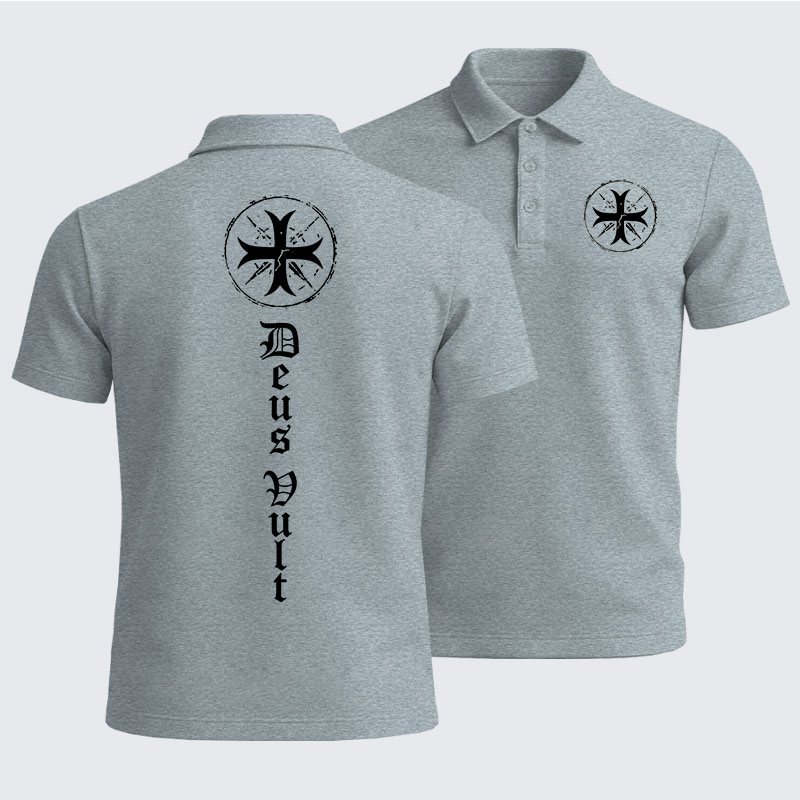 Men’s Premium Cotton Polo Shirt - Deus Vult