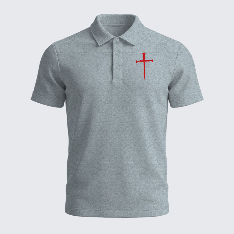 Men’s Premium Cotton Polo Shirt - Red Cross