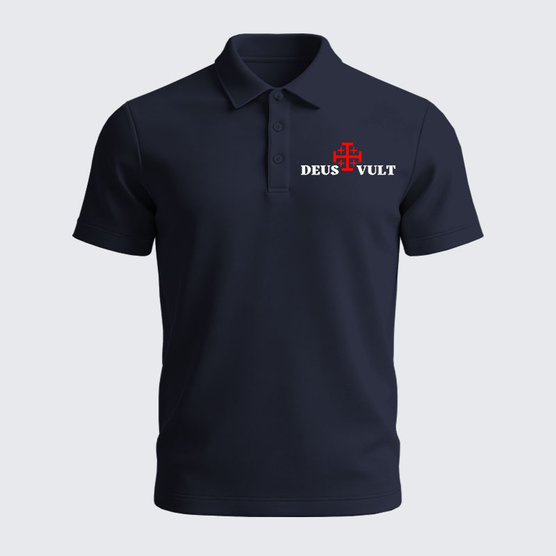 Men’s Premium Cotton Polo Shirt - Deus Vult