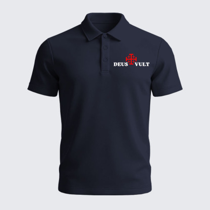Men’s Premium Cotton Polo Shirt - Deus Vult