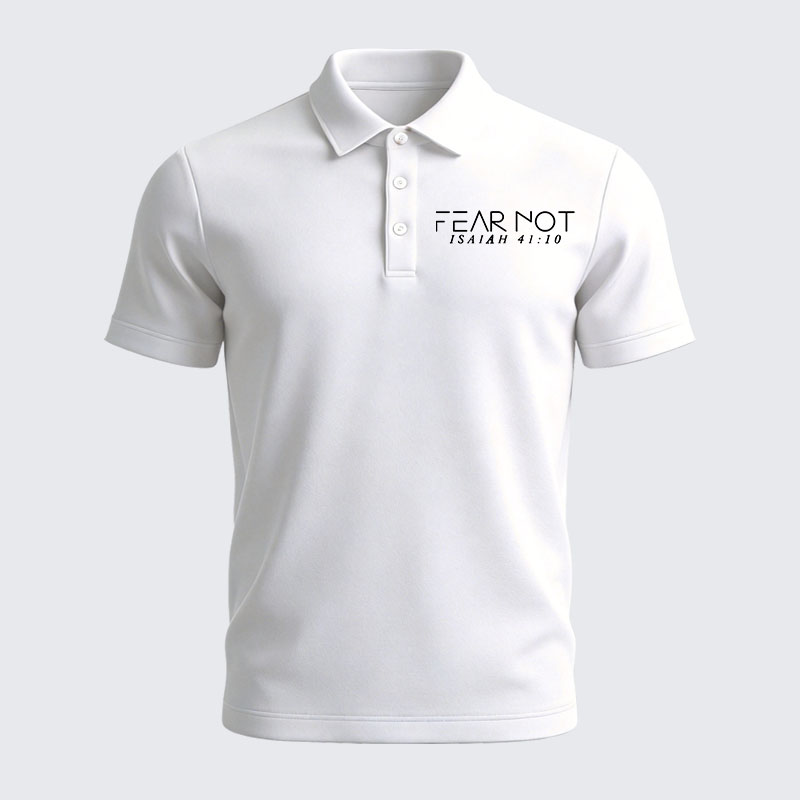Men’s Premium Cotton Polo Shirt - Fear Not Isaiah 41:10