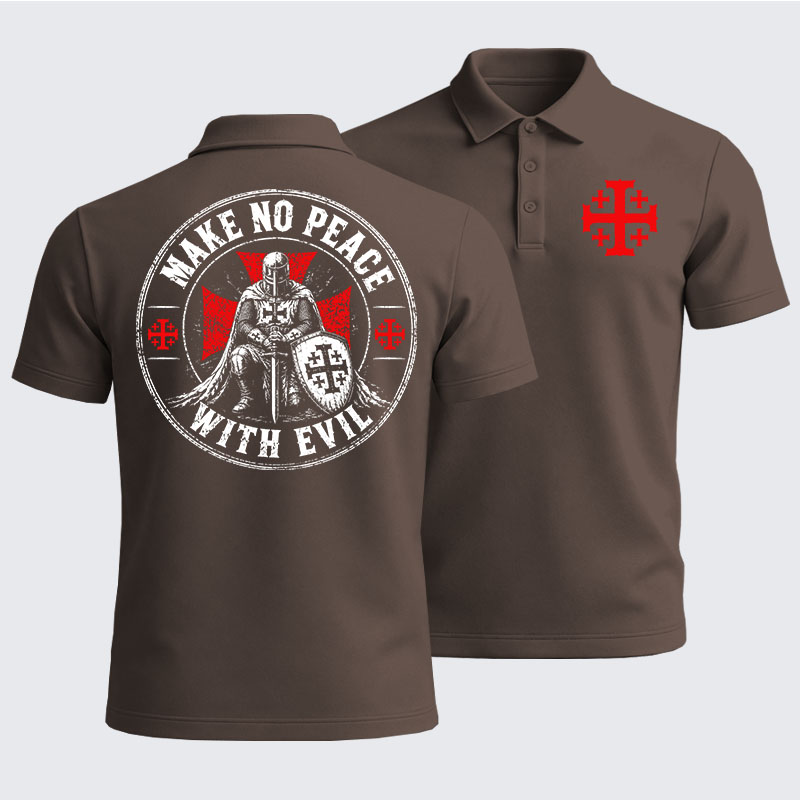 Men’s Premium Cotton Polo Shirt -  Make No Peace With Evil