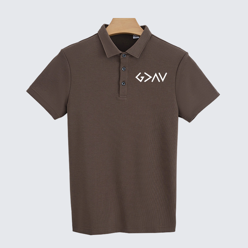 God Is Greater Than The Highs And Lows Christian Cotton Short Sleeve Polo Shirt