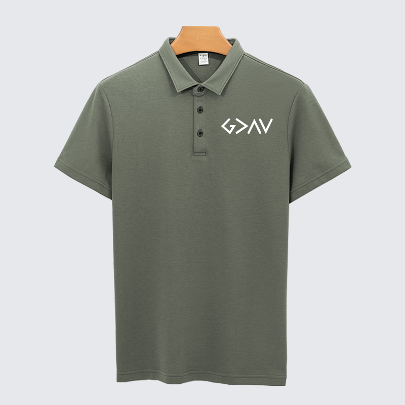 God Is Greater Than The Highs And Lows Christian Cotton Short Sleeve Polo Shirt
