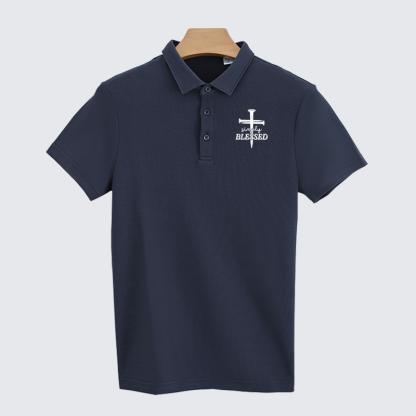 Simply Blessed Christian Cotton Short Sleeve Polo Shirt