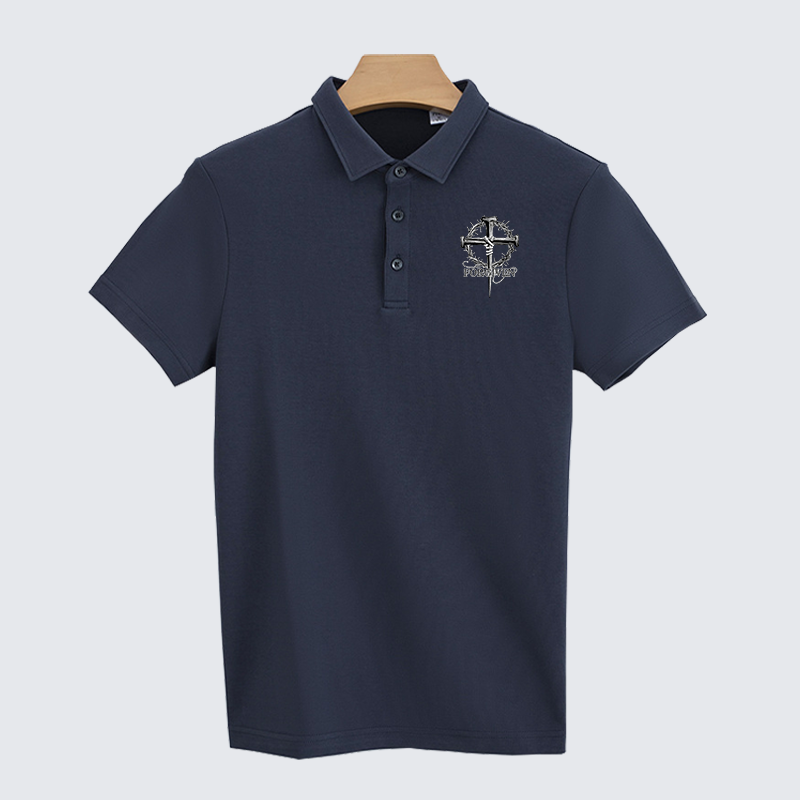 Cross Forgiven Christian Cotton Short Sleeve Polo Shirt