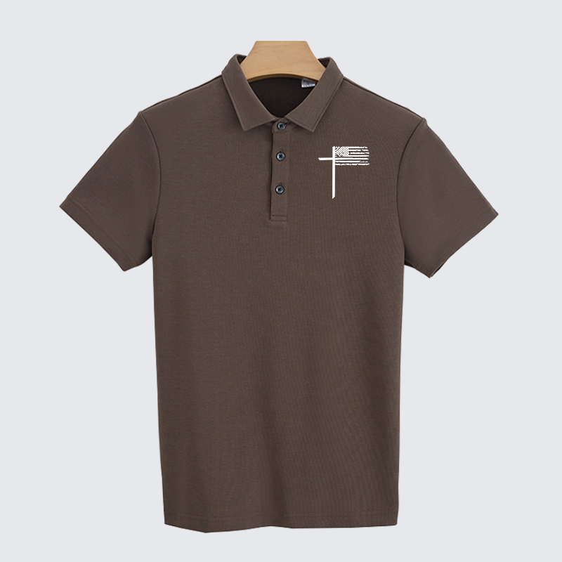 Cross Christian Cotton Short Sleeve Polo Shirt