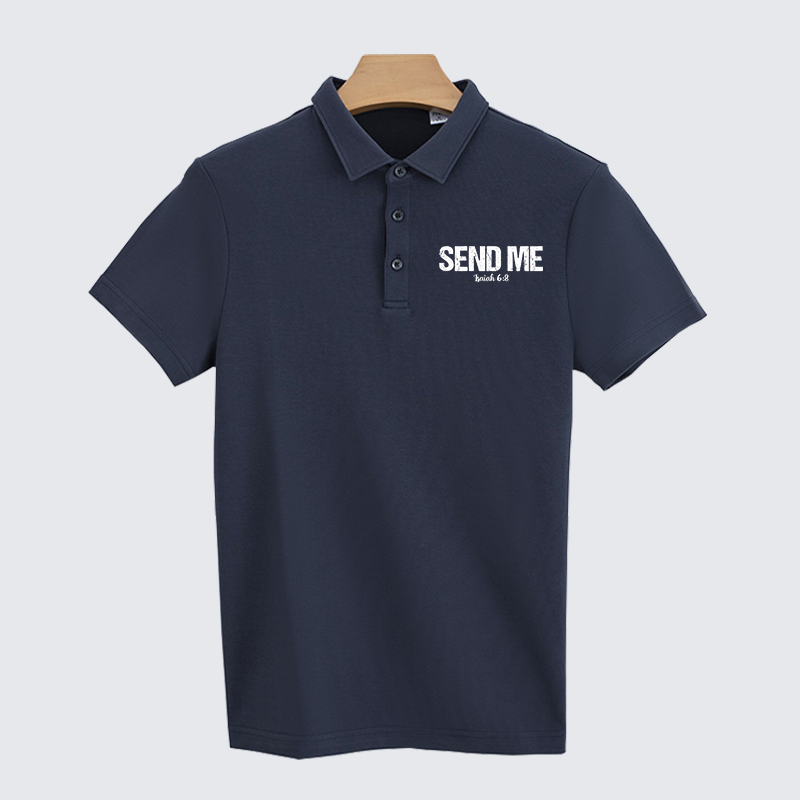 Isaiah 6:8 - SEND ME Christian Cotton Short Sleeve Polo Shirt