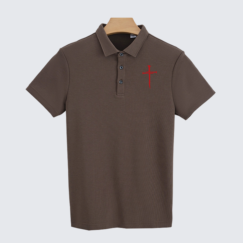 Red Cross Christian Cotton Short Sleeve Polo Shirt