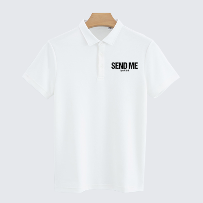 Isaiah 6:8 - SEND ME Christian Cotton Short Sleeve Polo Shirt