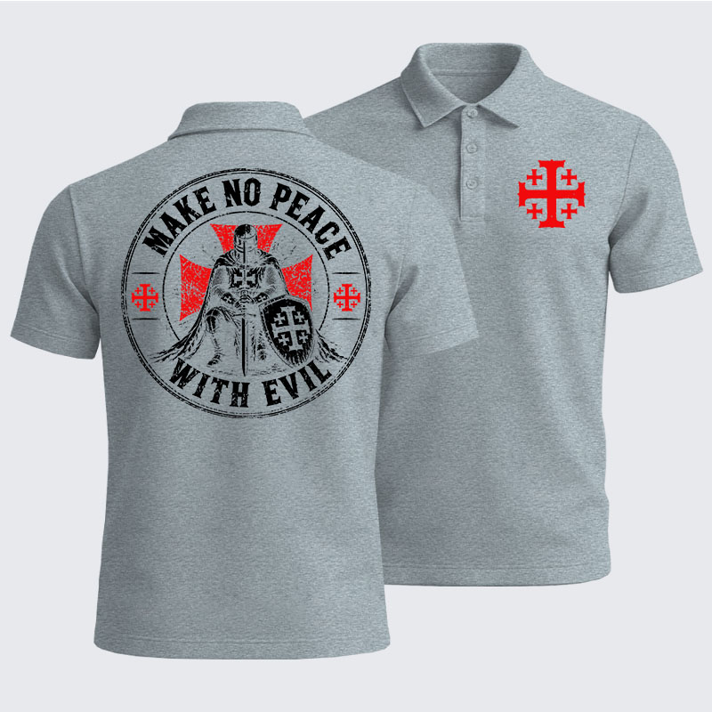 Men’s Premium Cotton Polo Shirt -  Make No Peace With Evil