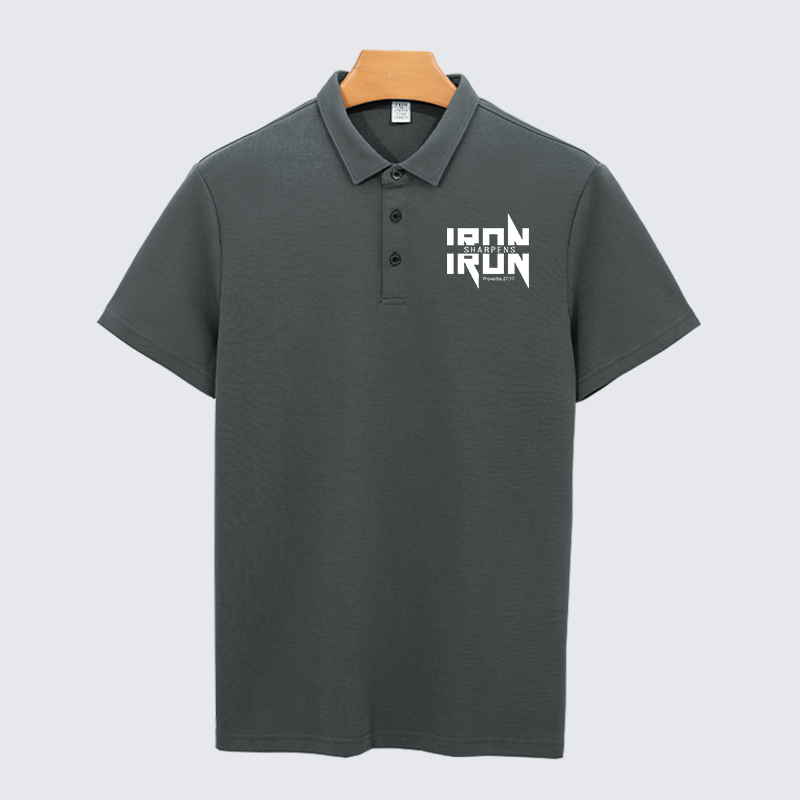 IRON SHARPENS IRON Proverbs 27:17 Christian Cotton Short Sleeve Polo Shirt