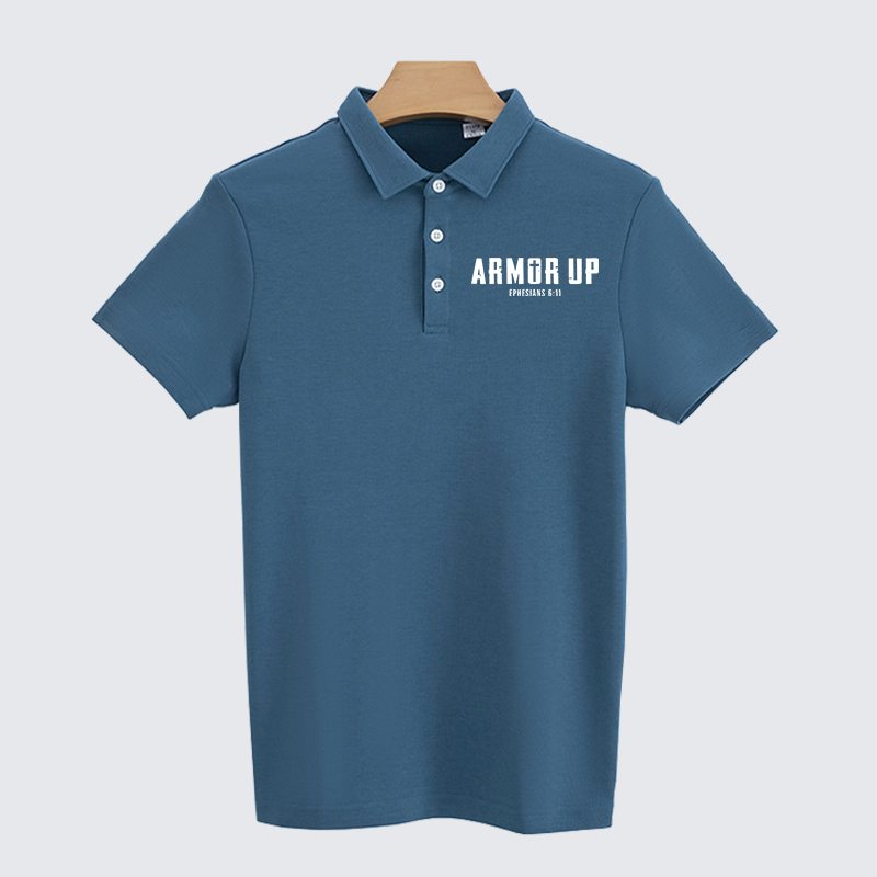 Armor Up Christian Cotton Short Sleeve Polo Shirt