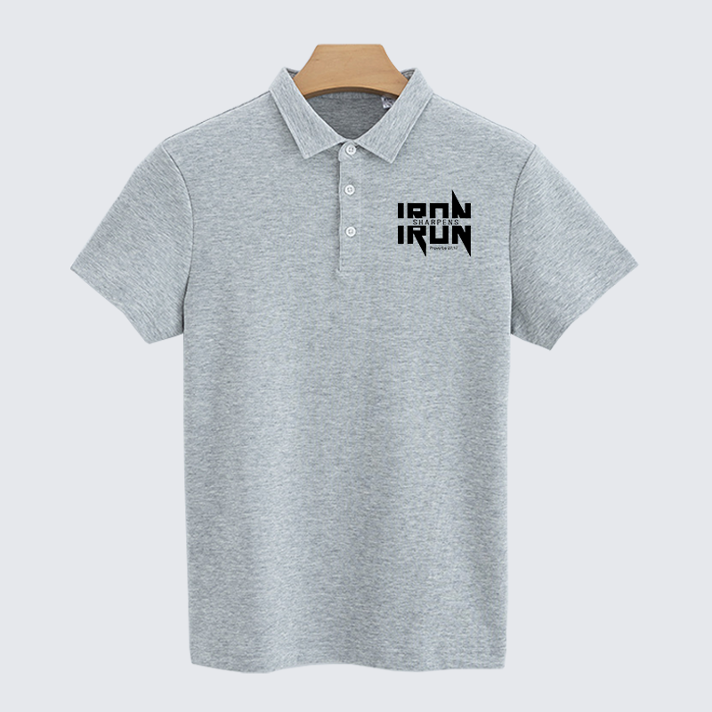 IRON SHARPENS IRON Proverbs 27:17 Christian Cotton Short Sleeve Polo Shirt